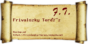 Frivalszky Teréz névjegykártya