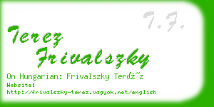 terez frivalszky business card